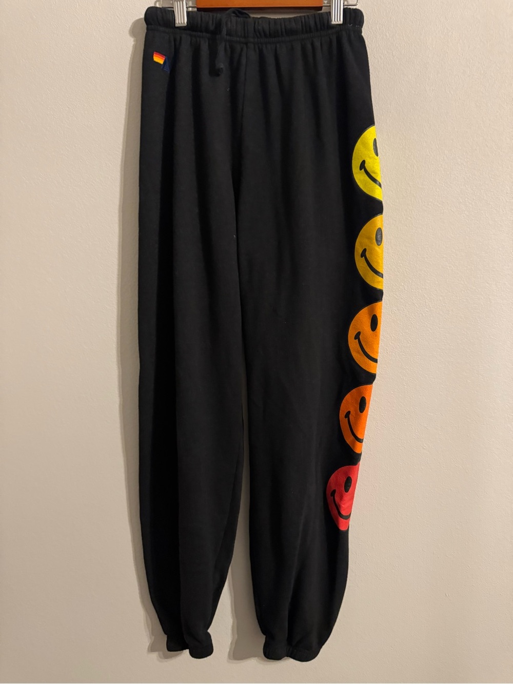 Aviator Nation Black Smiley Face Cropped Hoodie & Sweatpants Set - Picture 5 of 7